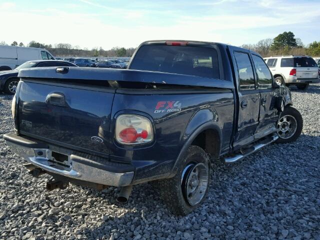 1FTRW08L42KD39758 - 2002 FORD F150 BLUE photo 4