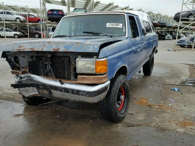 1FTHX26G4MKA24116 - 1991 FORD F250 BLUE photo 2