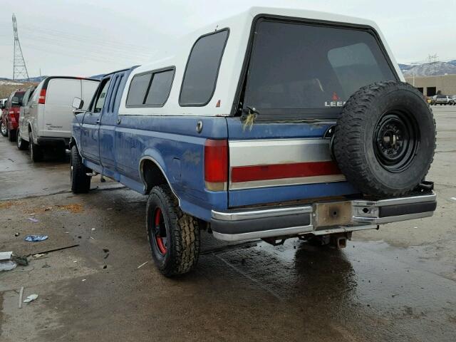 1FTHX26G4MKA24116 - 1991 FORD F250 BLUE photo 3