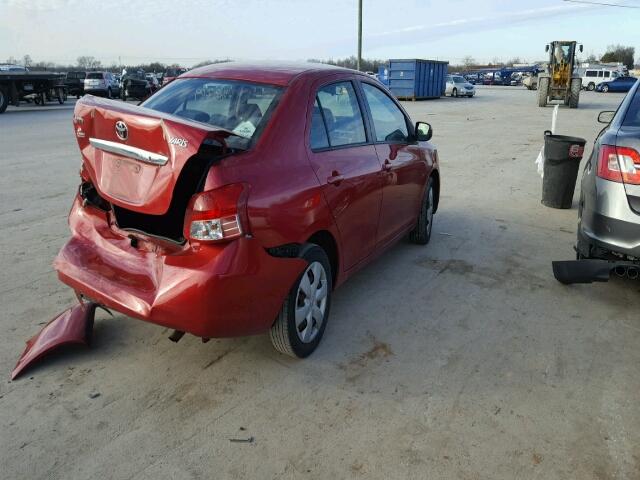 JTDBT923084036464 - 2008 TOYOTA YARIS MAROON photo 4