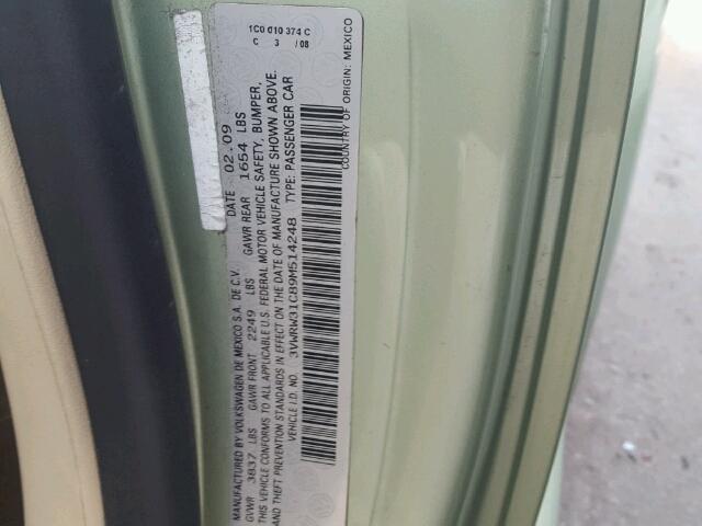 3VWRW31C89M514248 - 2009 VOLKSWAGEN NEW BEETLE 绿色 照片 10