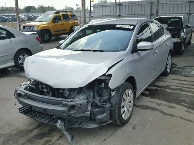 3N1AB7AP6EY216034 - 2014 NISSAN SENTRA S/S SILVER photo 2