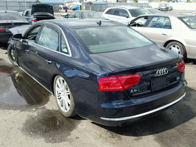 WAURVAFD9CN022575 - 2012 AUDI A8 L QUATT BLUE photo 3