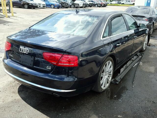 WAURVAFD9CN022575 - 2012 AUDI A8 L QUATT BLUE photo 4