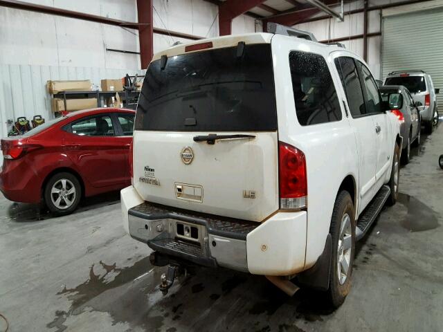 5N1AA08A95N729103 - 2005 NISSAN ARMADA SE WHITE photo 4