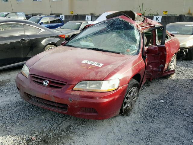 1HGCG22591A023299 - 2001 HONDA ACCORD EX RED photo 2