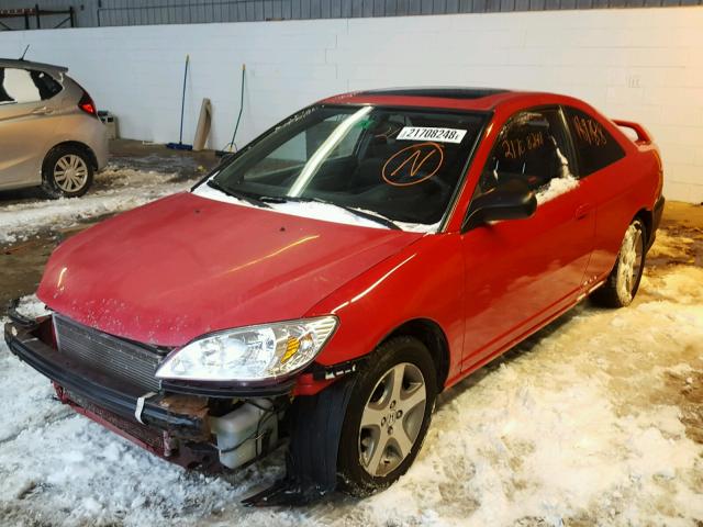 1HGEM22934L054321 - 2004 HONDA CIVIC EX წითელი ფოტო 2