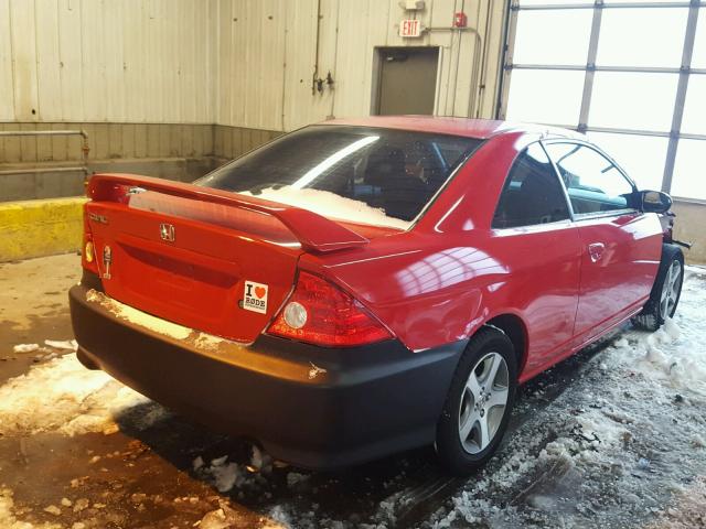 1HGEM22934L054321 - 2004 HONDA CIVIC EX RED photo 4