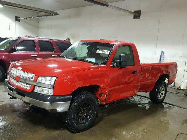 1GCEK14V25Z294449 - 2005 CHEVROLET SILVERADO RED photo 2