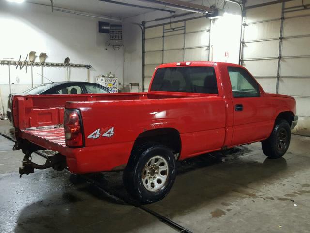 1GCEK14V25Z294449 - 2005 CHEVROLET SILVERADO RED photo 4