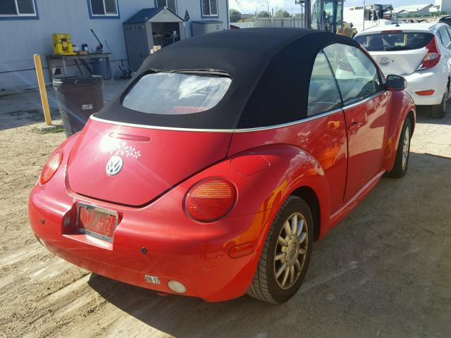 3VWCM31YX4M331644 - 2004 VOLKSWAGEN NEW BEETLE RED photo 4