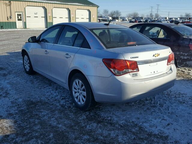 1G1PF5S95B7120076 - 2011 CHEVROLET CRUZE LT SILVER photo 3