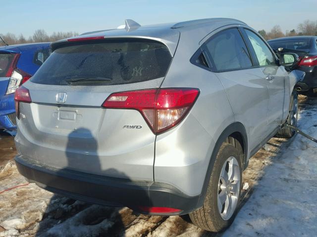 3CZRU6H7XGM771096 - 2016 HONDA HR-V EXL SILVER photo 4