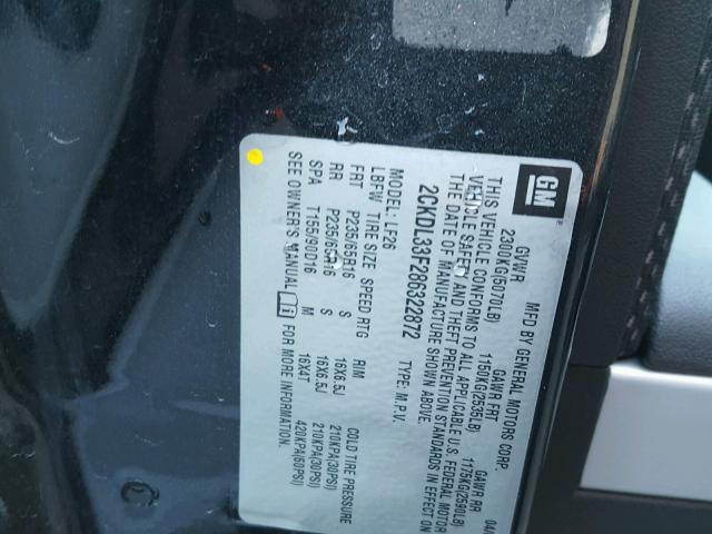 2CKDL33F286322872 - 2008 PONTIAC TORRENT BLACK photo 10