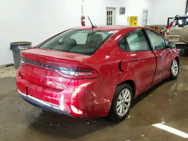 1C3CDFBB1ED868998 - 2014 DODGE DART SXT RED photo 4