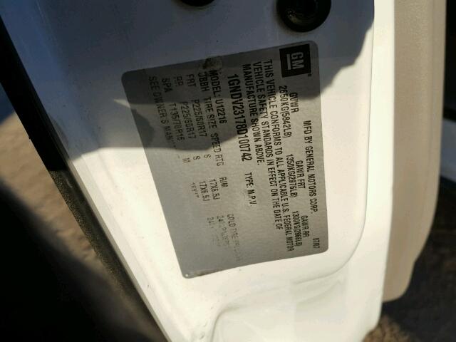 1GNDV23178D100742 - 2008 CHEVROLET UPLANDER L 白色 照片 10