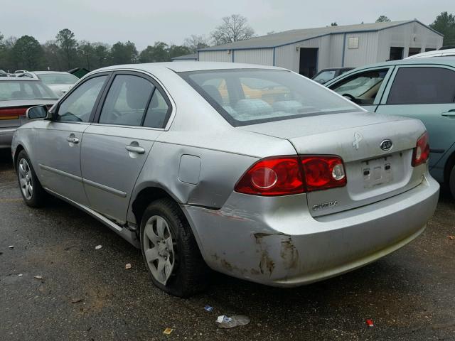 KNAGE123185252574 - 2008 KIA OPTIMA LX SILVER photo 3