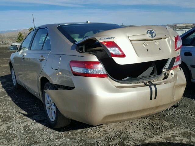 4T4BF3EK0BR114208 - 2011 TOYOTA CAMRY BASE ოქროსფერი ფოტო 3