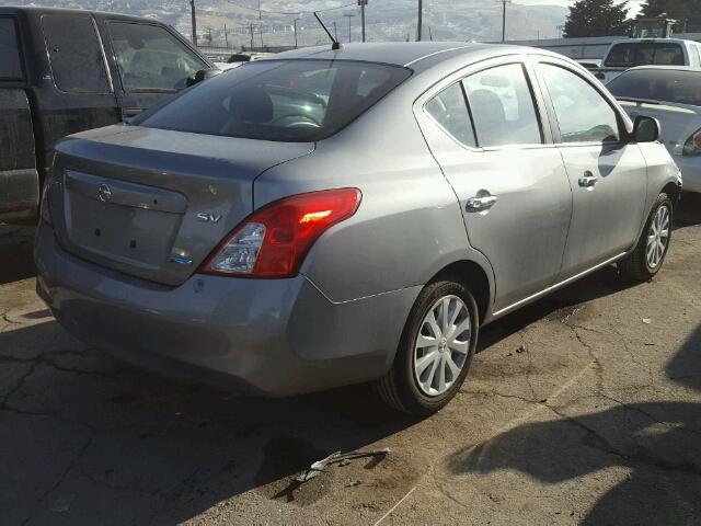 3N1CN7AP0CL808345 - 2012 NISSAN VERSA S GRAY photo 4