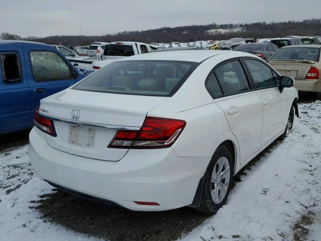 19XFB2F50EE027829 - 2014 HONDA CIVIC LX WHITE photo 4