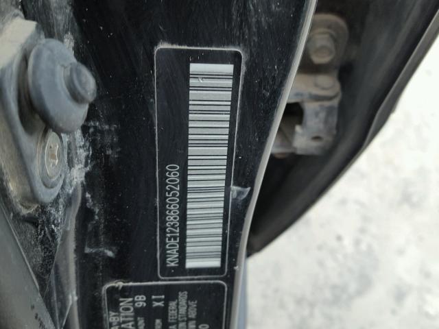 KNADE123866052060 - 2006 KIA RIO BLACK photo 10