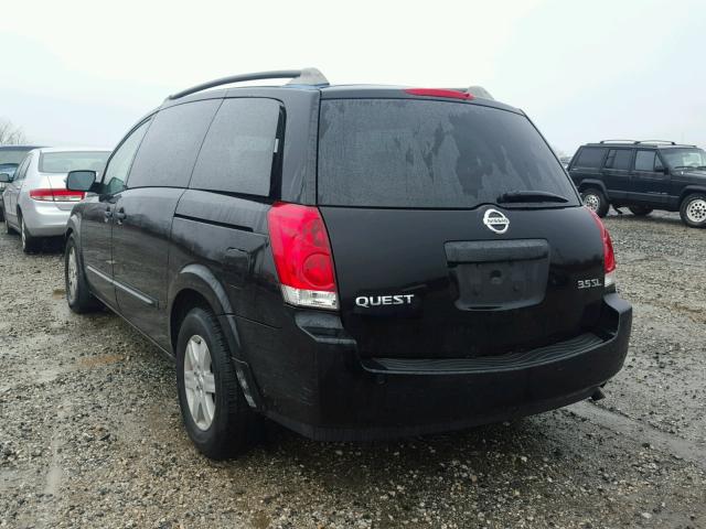 5N1BV28UX5N133920 - 2005 NISSAN QUEST S BLACK photo 3