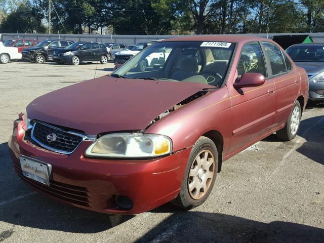 3N1CB51D91L506987 - 2001 NISSAN SENTRA XE BURGUNDY photo 2