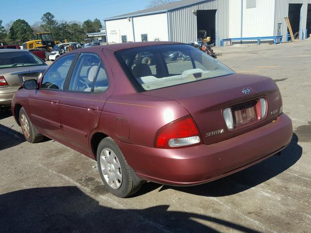 3N1CB51D91L506987 - 2001 NISSAN SENTRA XE BURGUNDY photo 3