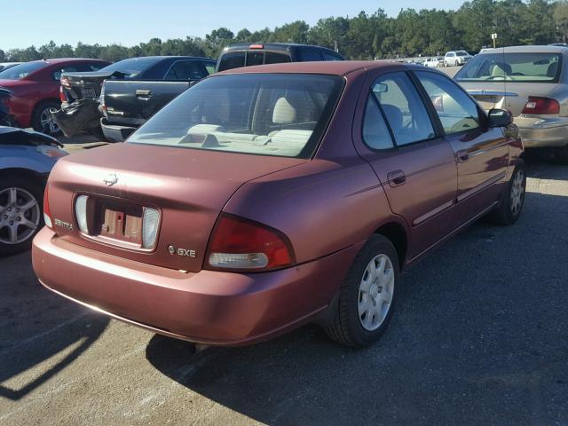 3N1CB51D91L506987 - 2001 NISSAN SENTRA XE BURGUNDY photo 4