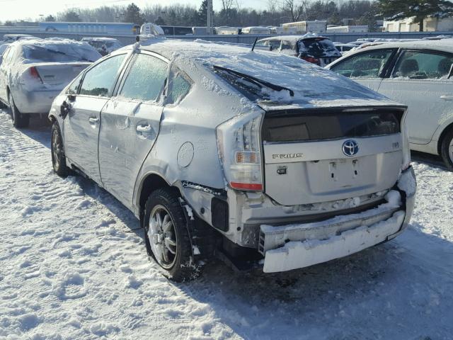 JTDKN3DU2A0197277 - 2010 TOYOTA PRIUS SILVER photo 3