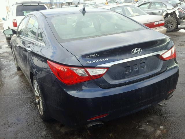 5NPEC4AC9BH196054 - 2011 HYUNDAI SONATA SE BLUE photo 3