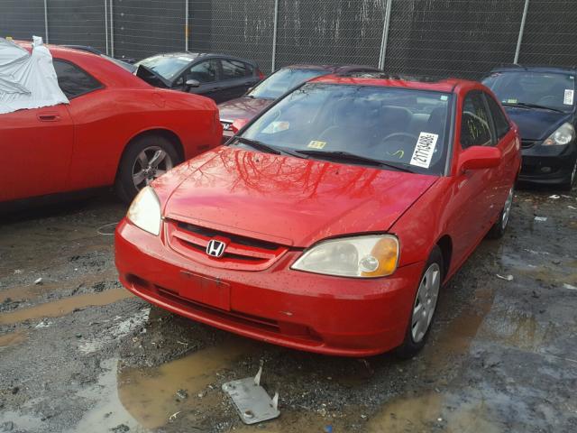 1HGEM22942L078690 - 2002 HONDA CIVIC EX RED photo 2