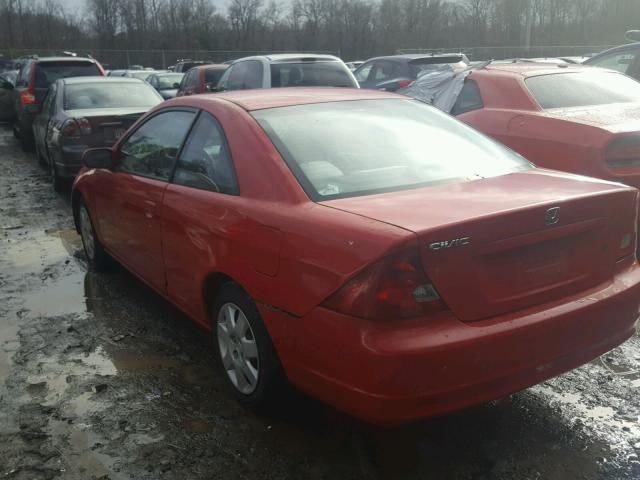 1HGEM22942L078690 - 2002 HONDA CIVIC EX RED photo 3