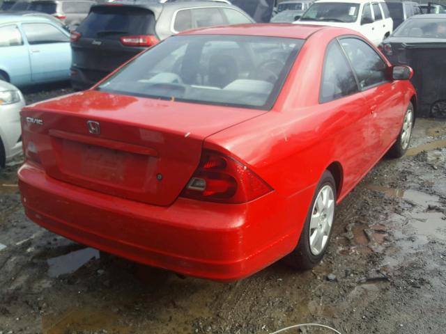 1HGEM22942L078690 - 2002 HONDA CIVIC EX RED photo 4