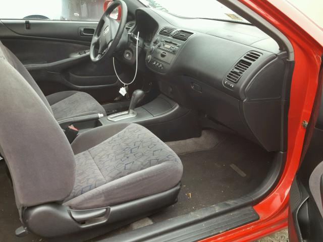 1HGEM22942L078690 - 2002 HONDA CIVIC EX RED photo 5