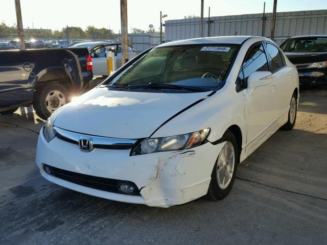 JHMFA36238S004429 - 2008 HONDA CIVIC HYBR WHITE photo 2