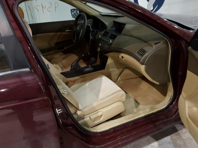 1HGCP26409A074753 - 2009 HONDA ACCORD LXP BURGUNDY photo 5