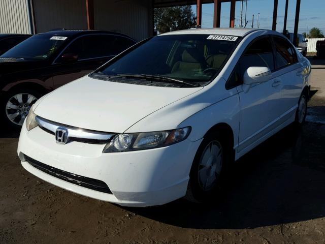 JHMFA36257S020890 - 2007 HONDA CIVIC HYBR WHITE photo 2