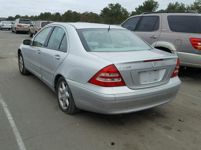 WDBRF61J12E004496 - 2002 MERCEDES-BENZ C 240 SILVER photo 3