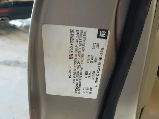 2G4WB55K721217009 - 2002 BUICK REGAL LS 棕色 照片 10