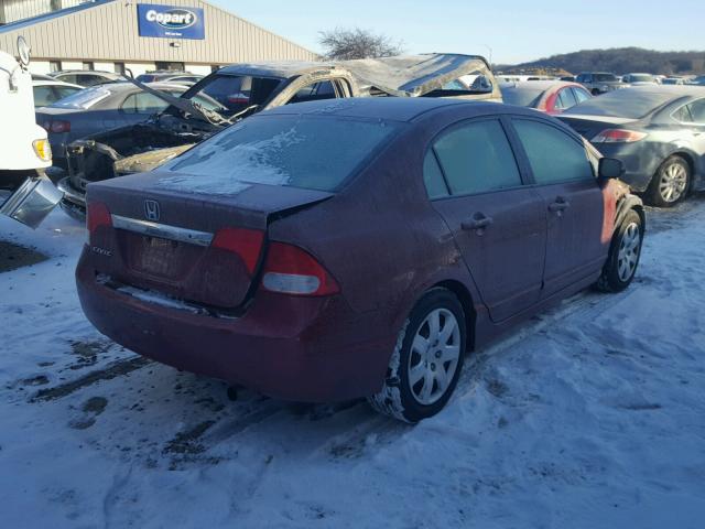 2HGFA1F57AH542856 - 2010 HONDA CIVIC LX BURGUNDY photo 4