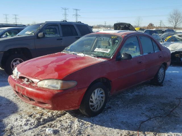 1FAFP13P7XW240504 - 1999 FORD ESCORT SE RED photo 2