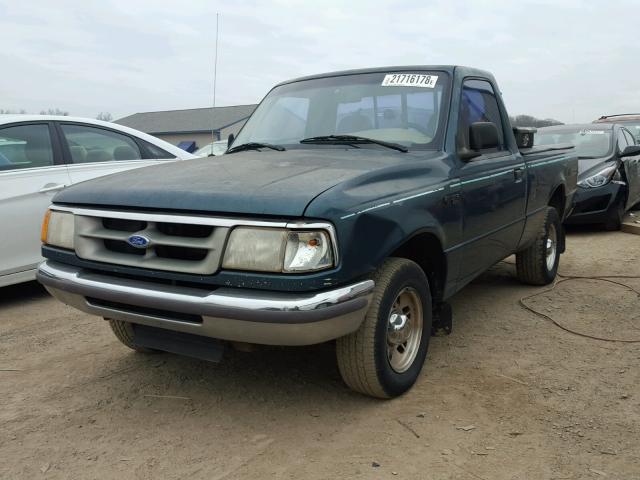 1FTCR10AXVUA10665 - 1997 FORD RANGER GREEN photo 2