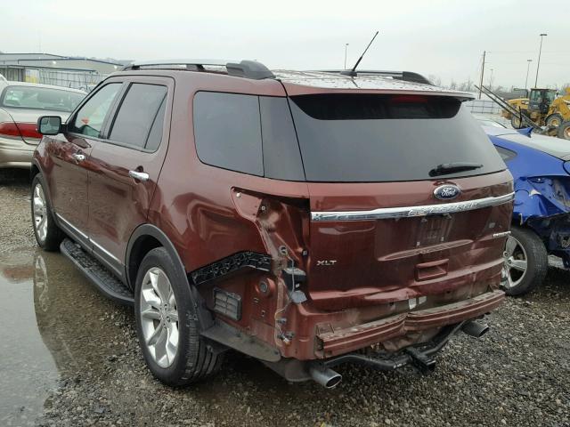 1FM5K7D8XFGA71405 - 2015 FORD EXPLORER X BURGUNDY photo 3