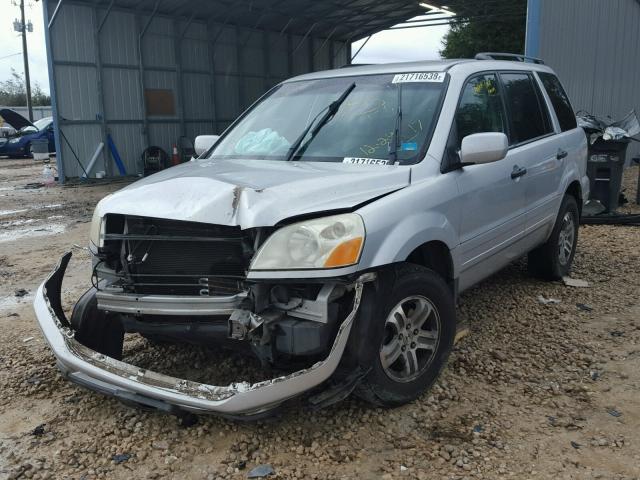 2HKYF18624H576620 - 2004 HONDA PILOT EXL SILVER photo 2