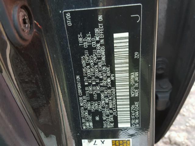 JTLKT324X64104681 - 2006 TOYOTA SCION XB 黑色 照片 10
