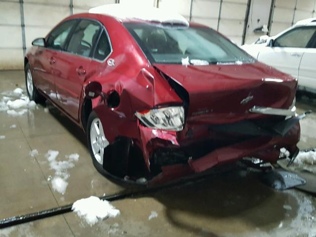 2G1WT58K069376631 - 2006 CHEVROLET IMPALA LT RED photo 3