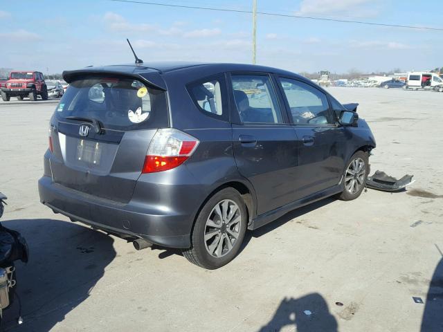 JHMGE8H5XDC039499 - 2013 HONDA FIT SPORT GRAY photo 4