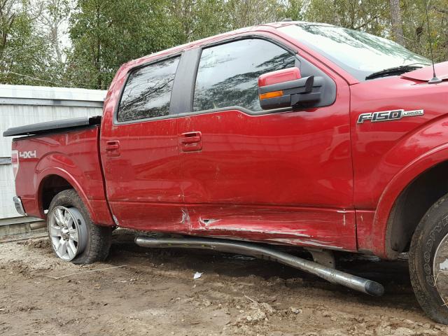 1FTPW14V89KC93012 - 2009 FORD F150 SUPER RED photo 9