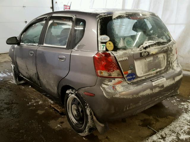 KL1TD66606B542025 - 2006 CHEVROLET AVEO BASE GRAY photo 3